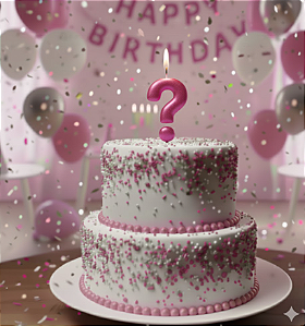 Vela Cintilante Pavio Magico Decô Interrogação Pink Glitter