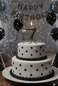 Vela Cintilante Pavio Magico Decoração N°7 Preta Glitter