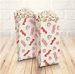 50 Sacos De Papel Para Pipoca Decoração Estampado Tamanho P