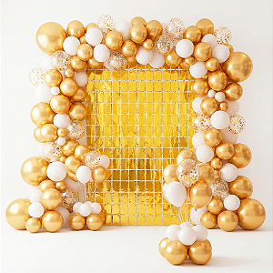 Painel Festa Cortina Metalizada Quadradinha Decoração Parede