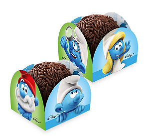 50 Forminhas Para Doces Festa Smurfs Decoração Aniversario