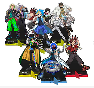 6 Display De Mesa Decoração Beyblade Festa Aniversario