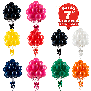 50 Bexigas Balão n7 Decoração Festa mais brilho escolha/cor