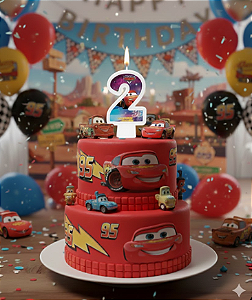 Vela Número 2 Festa Disney Carros Decoração Aniversario