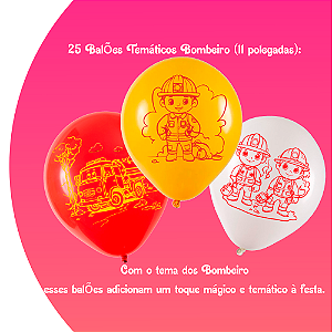 Bexigas Balão Festa Bombeiro Decoração aniversário 25/200