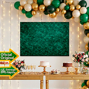 Painel Festa Floral Decoração Verde Musgo Aniver 1,40m x 1m