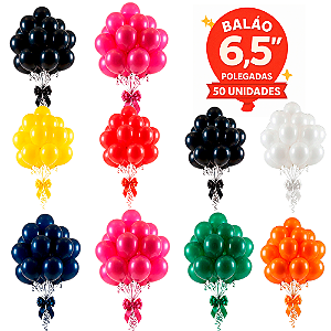 50 Bexigas Balão n6,5 Decoração Festa Eventos escolha/cor
