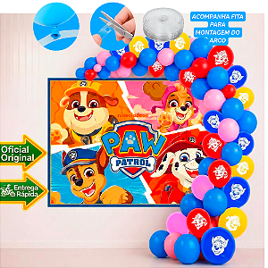 Kit festa Patrulha Canina Decoração Aniversário Painel+balão