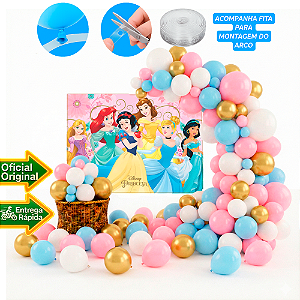 Kit festa Princesas Decoração Aniversário Painel+ 150 balão