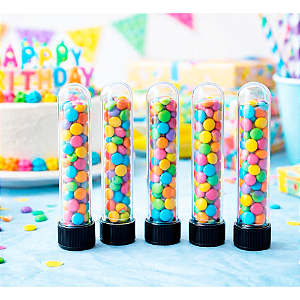 10 Tubetes Preto 13cm Festa decoração aniversário eventos
