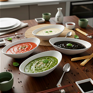 Pote Gourmet Oval Molhos sushi petistos doces 100ML Branco