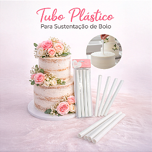 4 Tubo Plástico Para Sustentação De Bolo De Andar 30cm