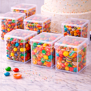 20 Caixinhas Acrílica 3x3cm decoração festa lembrancinhas