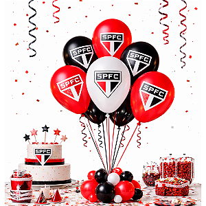 20 Bexigas Balão Festa Decoração São Paulo Aniversario 8 Plg