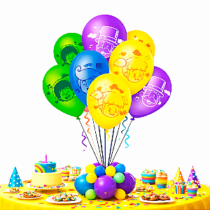 20 Bexigas Balão Festa Decoração Mundo Bita 8pol aniversário