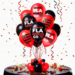 20 Bexigas Balão Festa Decoração Flamengo Aniversario 8 Plgd