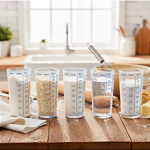 5 Copo Medidor 500ml Plástico Receita Dosador Líquido sólido