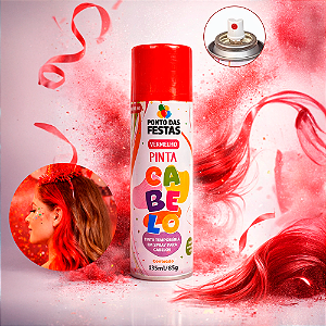Spray Para Cabelo Vermelho 135Ml Festa Aniversário Fantasia