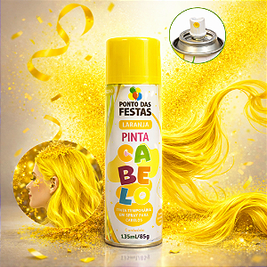 Spray Para Cabelo Amarelo 135ml Festa Carnaval/Fantasia aniv