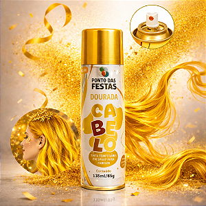 Spray Para pintar Cabelo Dourada 135ml Festa Carna/Fantasia