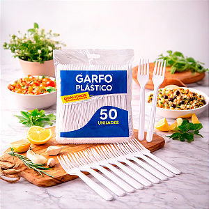 50 Garfos Descartáveis Refeição Decoração Festa Aniversário