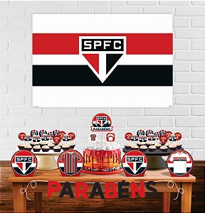 Kit Festa Decoração São Paulo Fc 33 Peças Aniversario E.V.A
