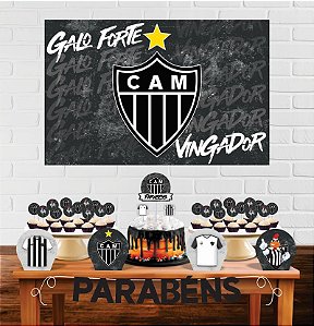 Kit Festa Decoração Atlético Mineiro 33 Peças Decoração