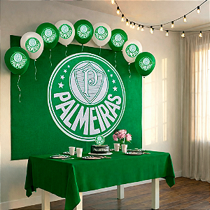 Kit Festa Palmeiras Decoração aniversá Toalha +Balão+ Painel