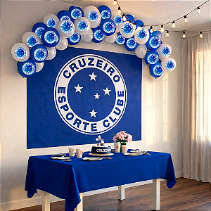 Kit festa Cruzeiro Decoração Aniversário Toalha+Painel+Balão