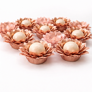 25 Forminhas Para Doces Finos Decoração Liz Rose Gold Festa
