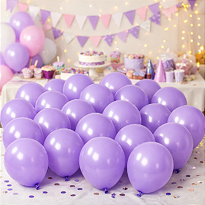 50 Balão Bexigas N5 Festa Liso Lilás Decoração Aniversário