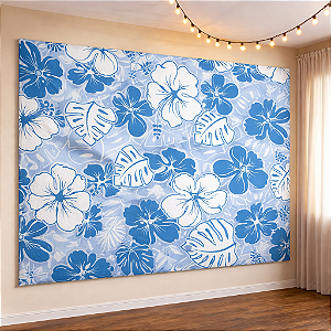 TNT Estampado festa flor do Lilo Decoração Azul aniver 1,40m