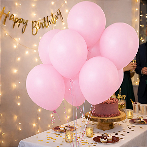 50 Balão Bexigas N5 Festa Rosa Bebe Decoração Aniversário