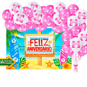 Kit festa Stitch Decoração Aloha Aniversário Painel +Balão