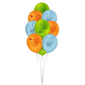 25 Bexigas Balão N9 Decoração Zootopia  Festa Aniversário