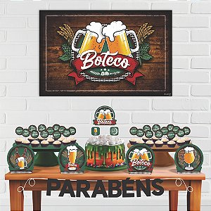 Kit Festa Decoração Aniversário Boteco 33pçs EVA Econômico