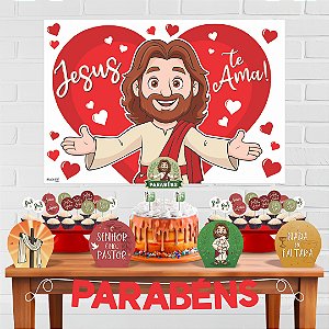 Kit Festa Decoração Aniversário Jesus 33pçs EVA Econômico