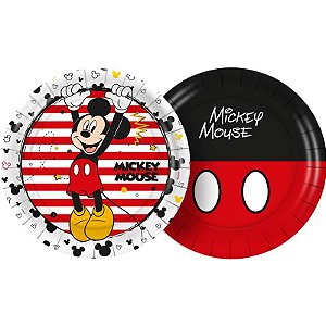 8 Pratos Redondo Decoração Mickey Mouse Festa Aniversário 18