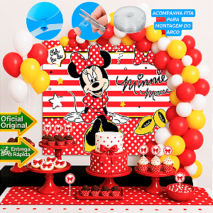 Kit Festa Minnie Vermelha Decoração anive Painel +150 Balões