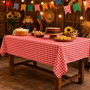 Toalha Xadrez Vermelho Festa Junina Decoração Junina Arraia