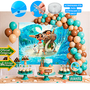 Kit Festa Moana Decoração Aniversário Painel+150 Balões