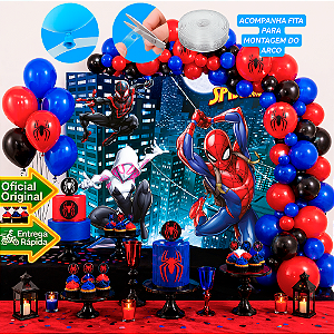 Kit Festa Homem aranha Decoração Aniversá Painel+150 Balões