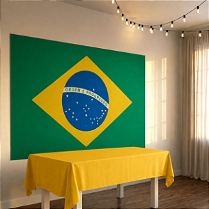 Painel TNT Decoração Bandeira Do Brasil Festa Copa 1,40m x 1