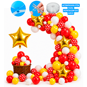Kit Festa Minnie Decoração Aniversário Arco bexig 178 Balões
