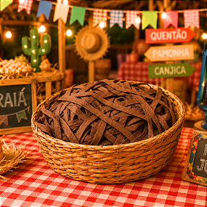 Palha TNT Decoração Marrom Aniversario Festa Cesta Temática