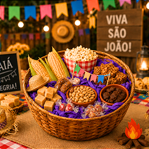 Palha TNT Decoração Roxo Aniversario Festa Cesta Temática