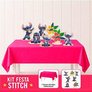 Decoração Display Stitch Filme 6 Display + Toalha de mesa Rosa 2x1,40