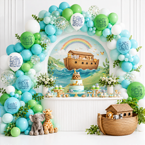 Kit festa Arca de Noé Decoração religosa arco 175pçs