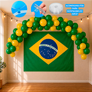 Kit festa Brasil decoração Aniversário Painel Bandeira+Balão