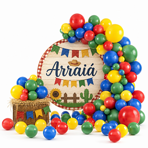 Kit festa junina Decoração Junino Arraia Arco 200pçs